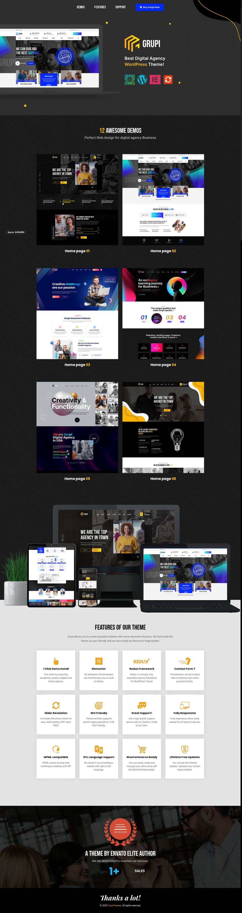 WordPress template ThemeForest Grupi