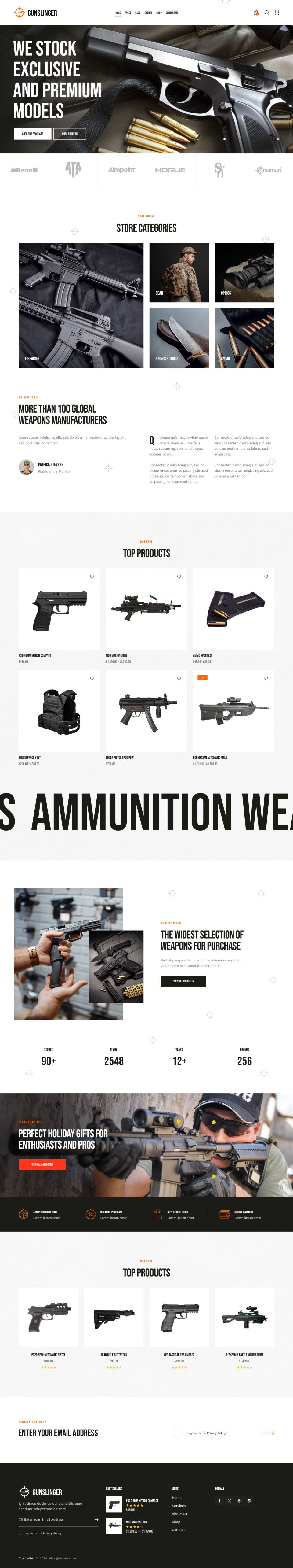 WordPress template ThemeForest Gunslinger