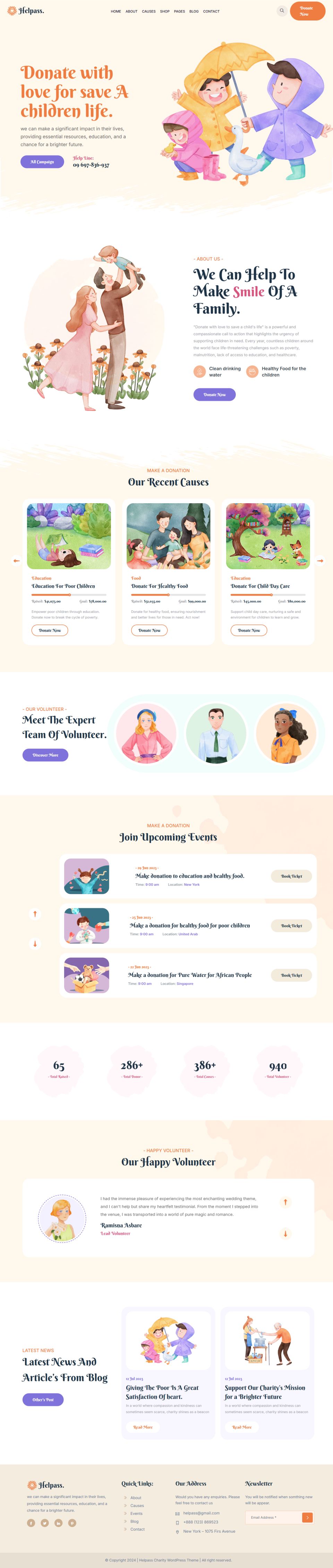 WordPress template ThemeForest Helpass