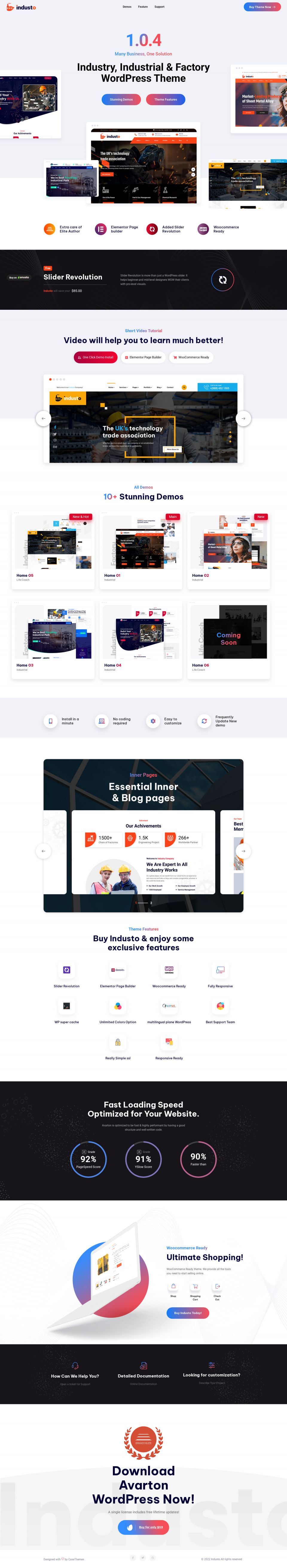 WordPress template ThemeForest Industo