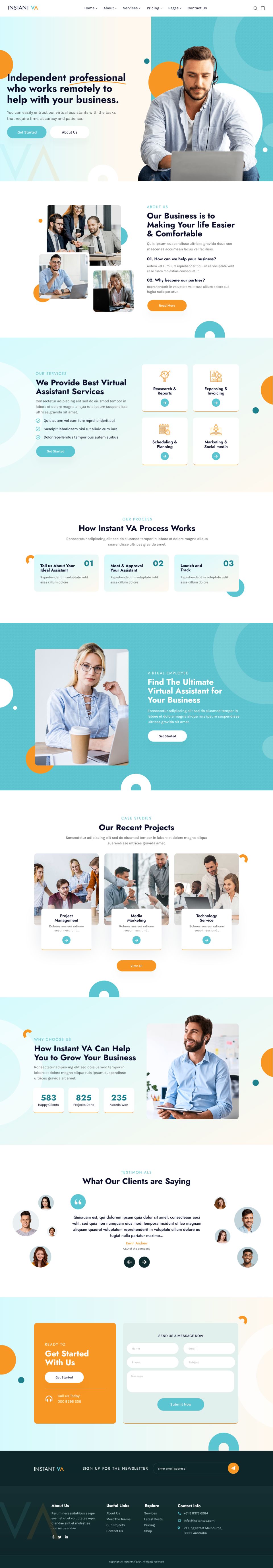 WordPress template ThemeForest Instant VA