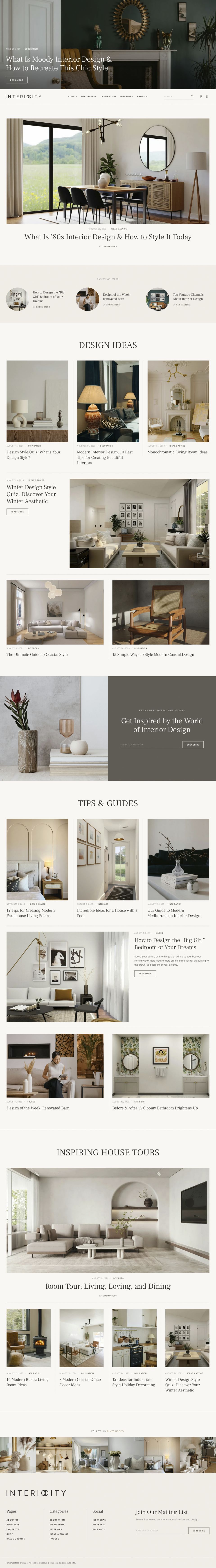 WordPress template ThemeForest Interiocity