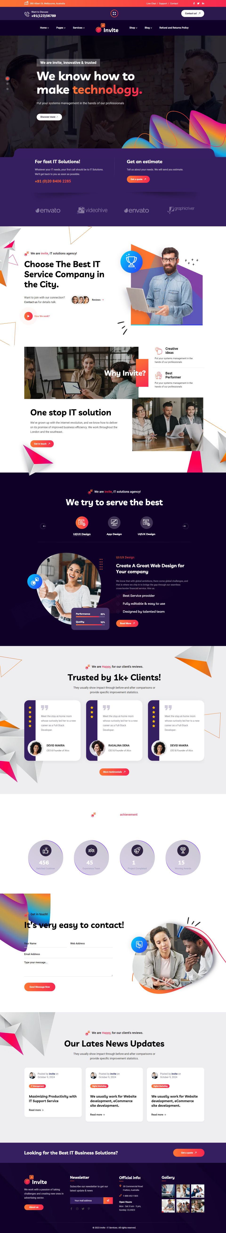 WordPress template ThemeForest Invite