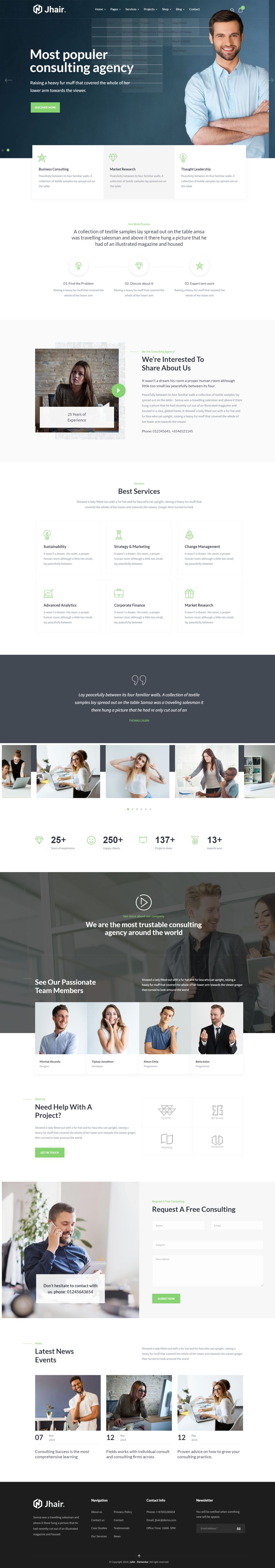 WordPress template ThemeForest Jhair