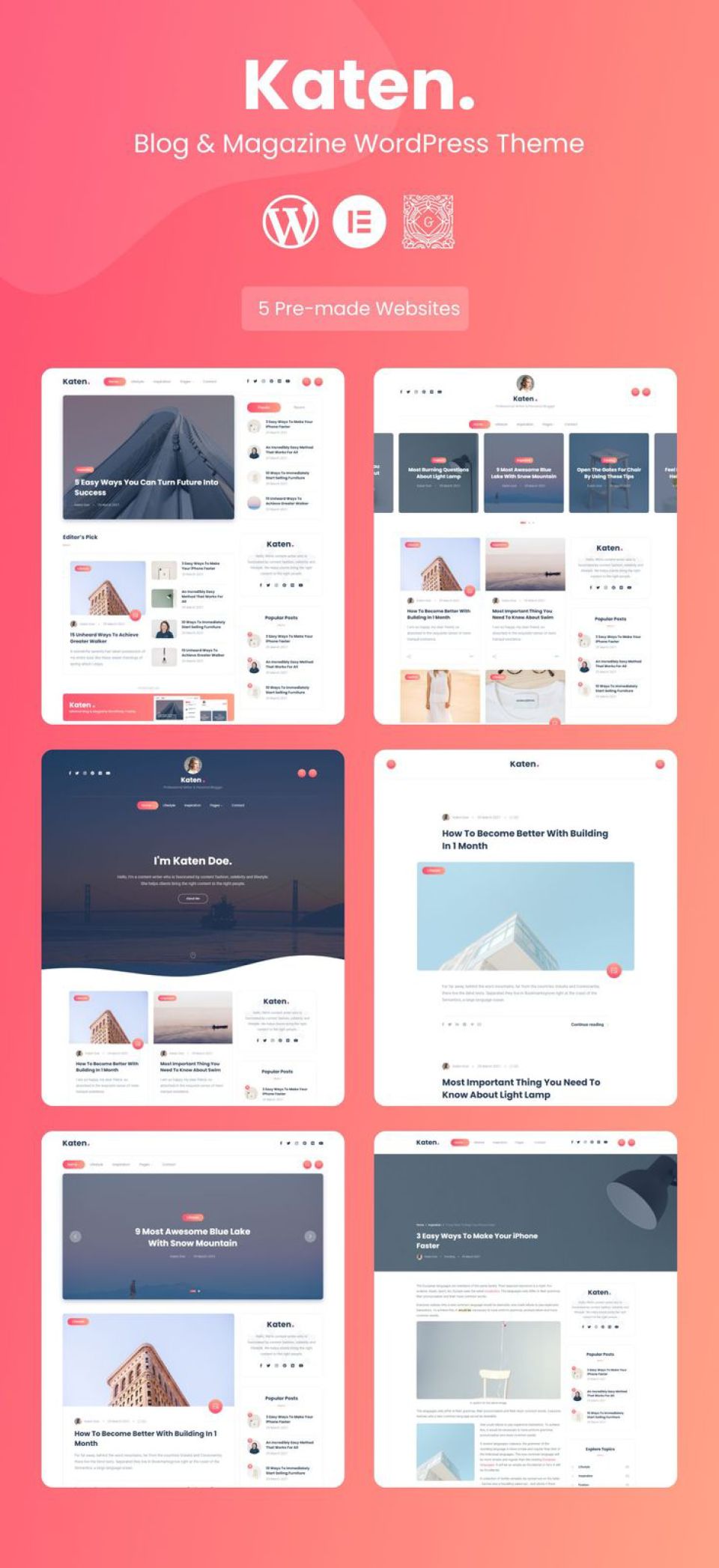 WordPress template ThemeForest Katen