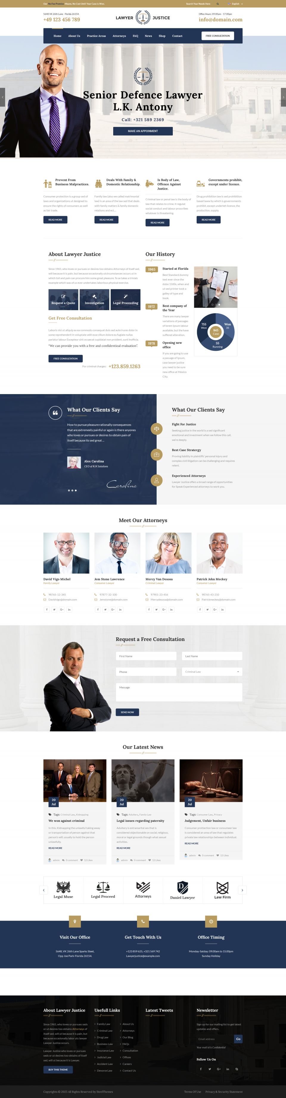 WordPress template ThemeForest Lawyer & Justice