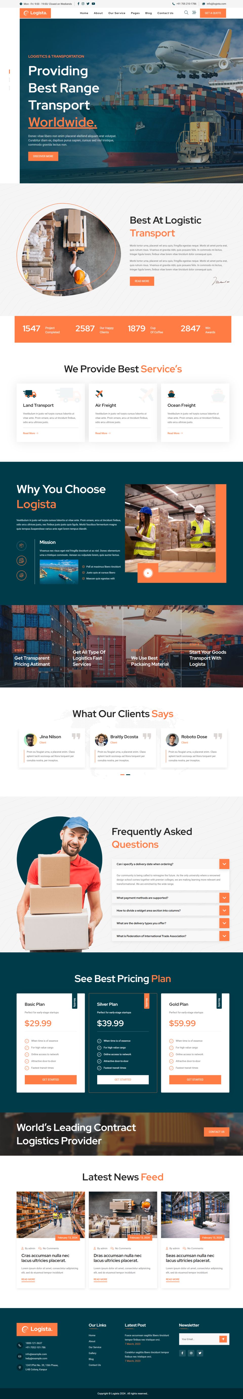 WordPress template ThemeForest Logista