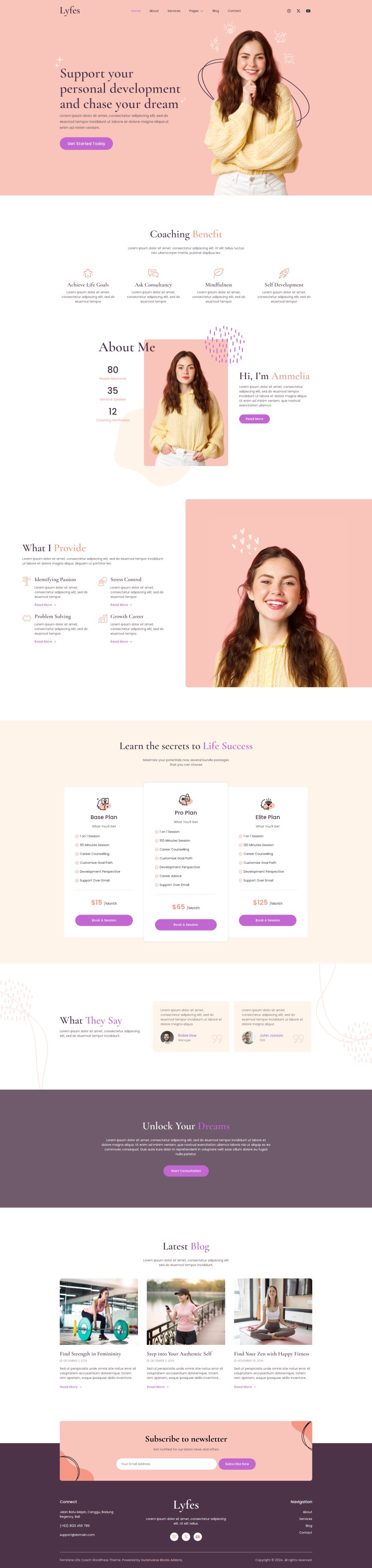 WordPress template ThemeForest Lyfes