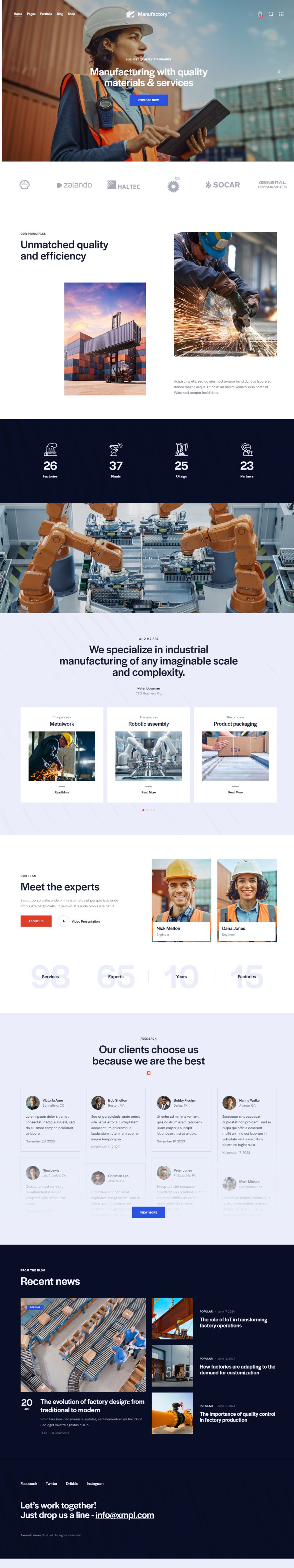 Template ThemeForest Manufactory WordPress template ThemeForest Manufactory