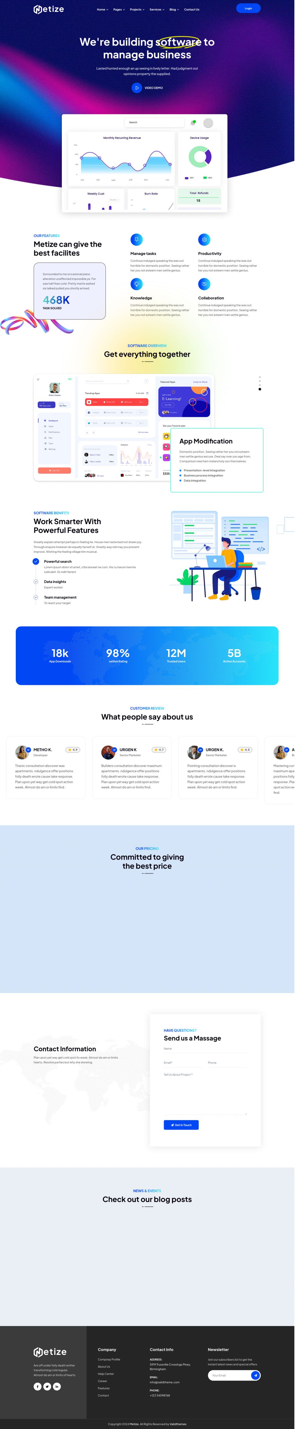 WordPress template ThemeForest Metize