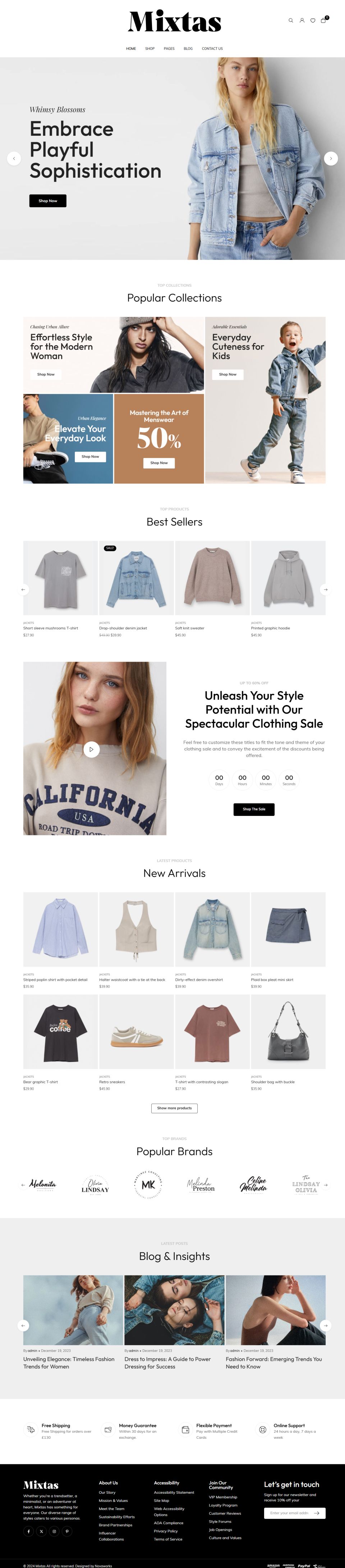 WordPress template ThemeForest Mixtas