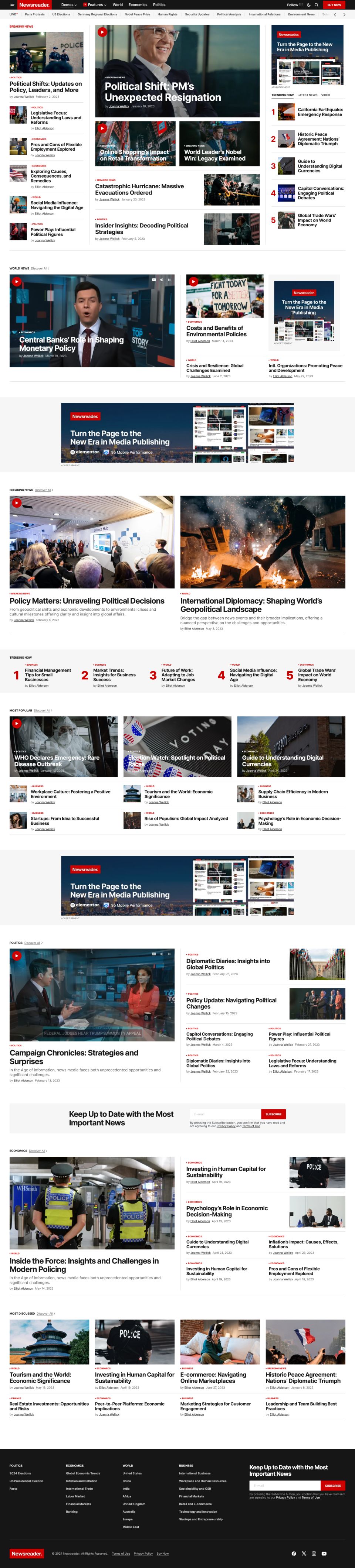 WordPress template ThemeForest Newsreader