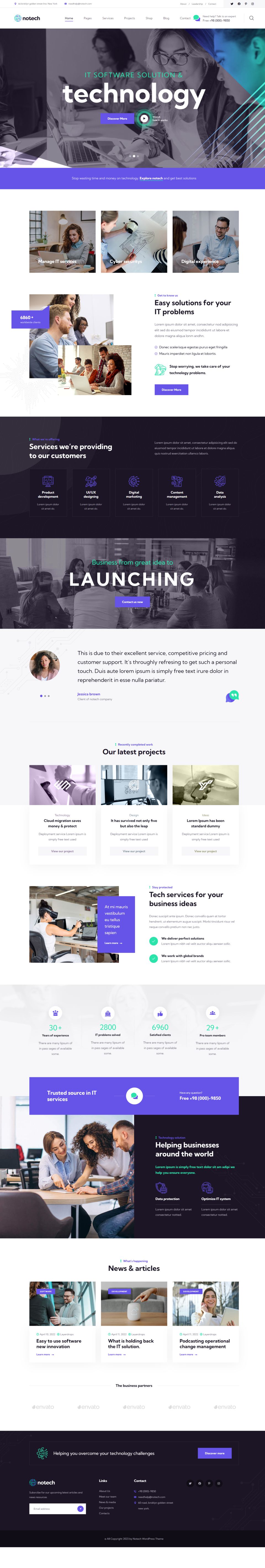 WordPress template ThemeForest Notech