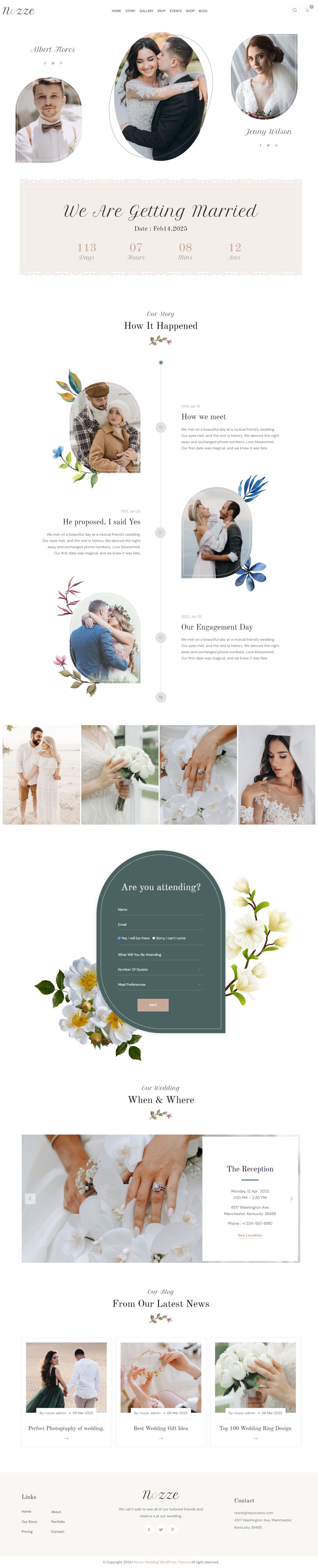 WordPress template ThemeForest Nozze