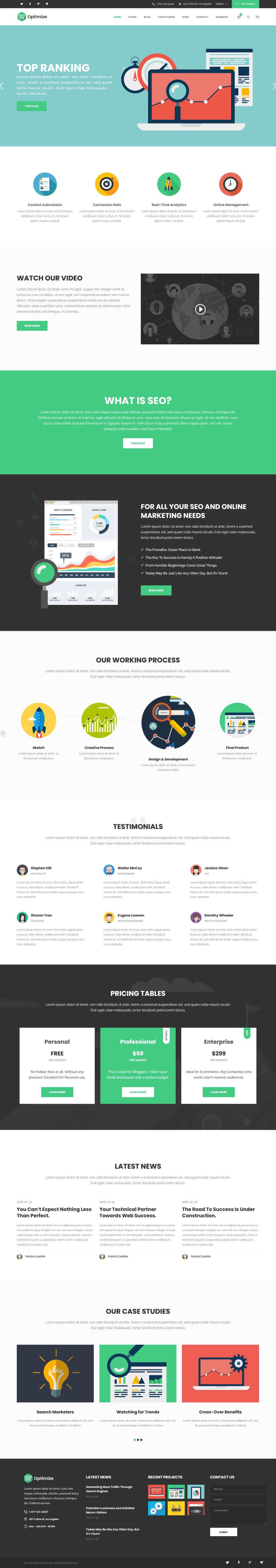 WordPress template ThemeForest Optimize