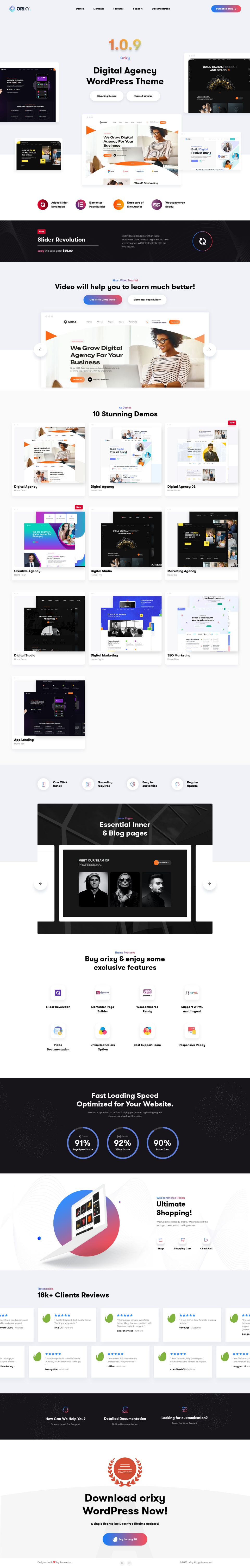WordPress template ThemeForest Orixy