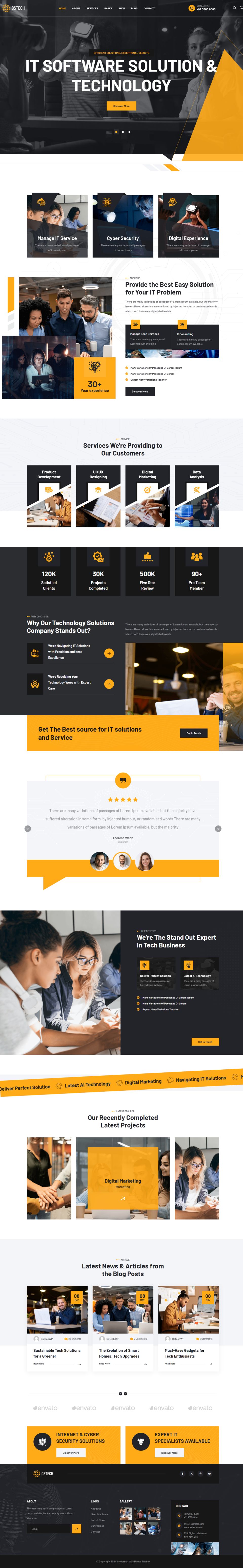 WordPress template ThemeForest Ostech