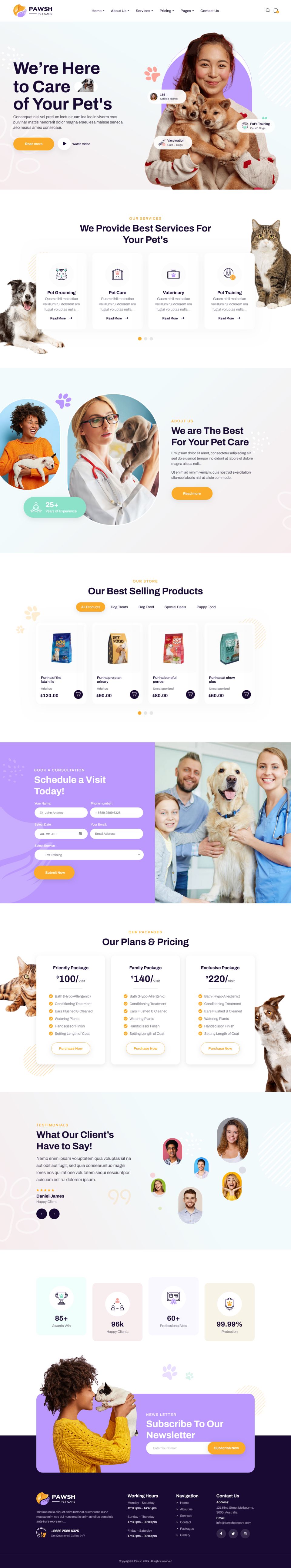 WordPress template ThemeForest Pawsh