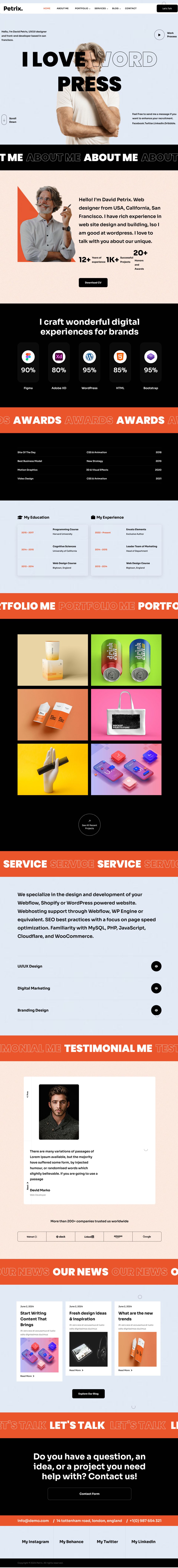 WordPress template ThemeForest Petrix
