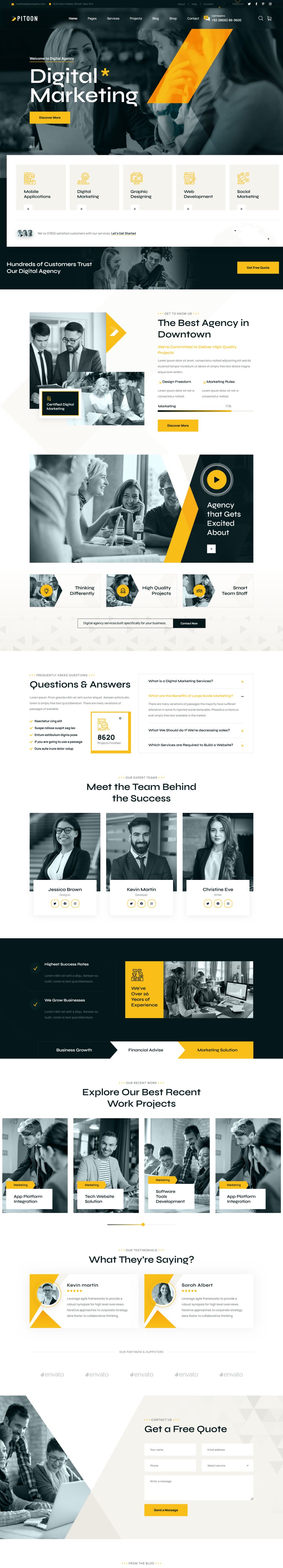 WordPress template ThemeForest Pitoon