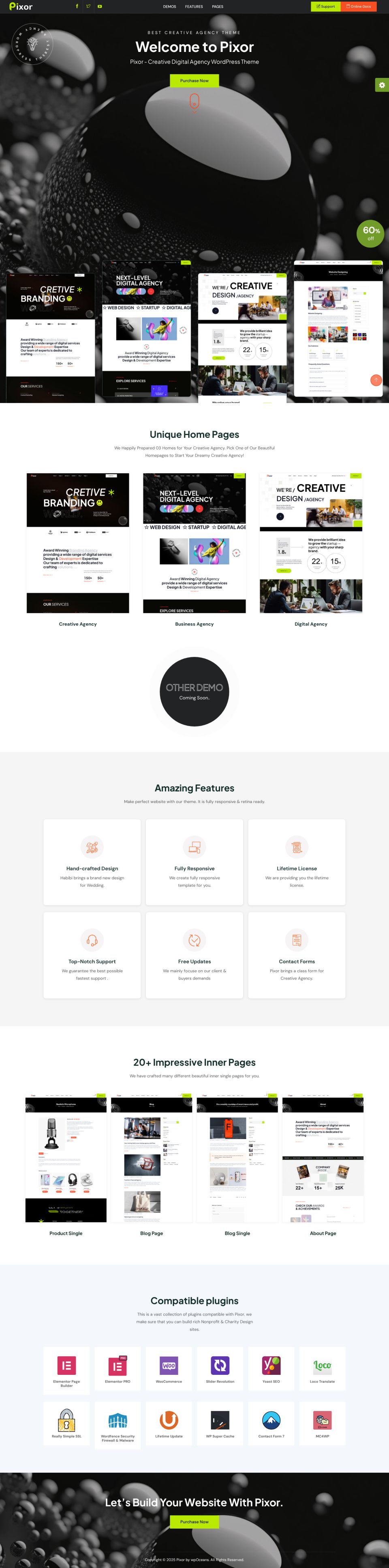 WordPress template ThemeForest Pixor