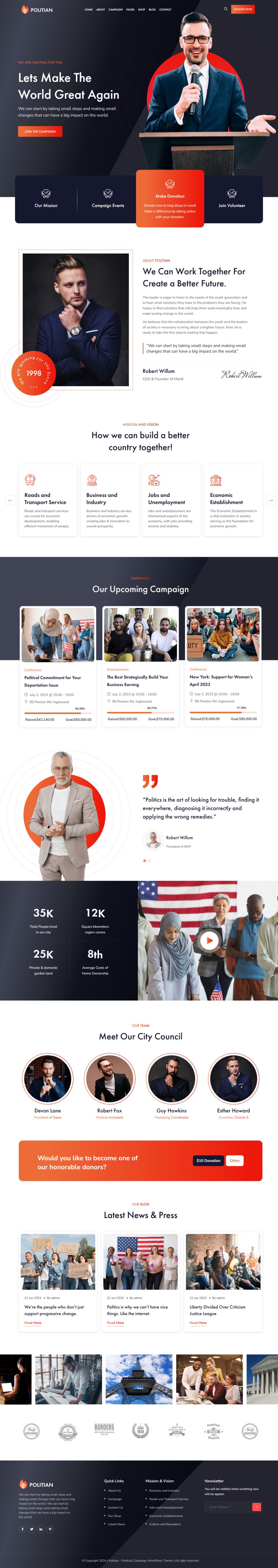 WordPress template ThemeForest Politian