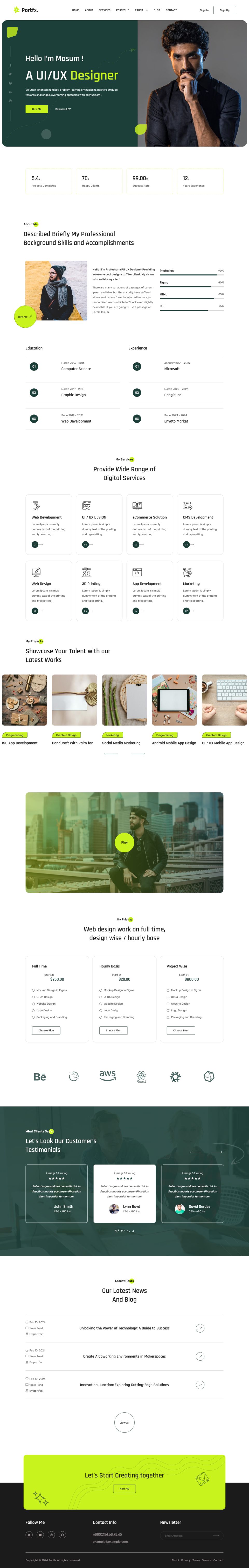 WordPress template ThemeForest Portfex