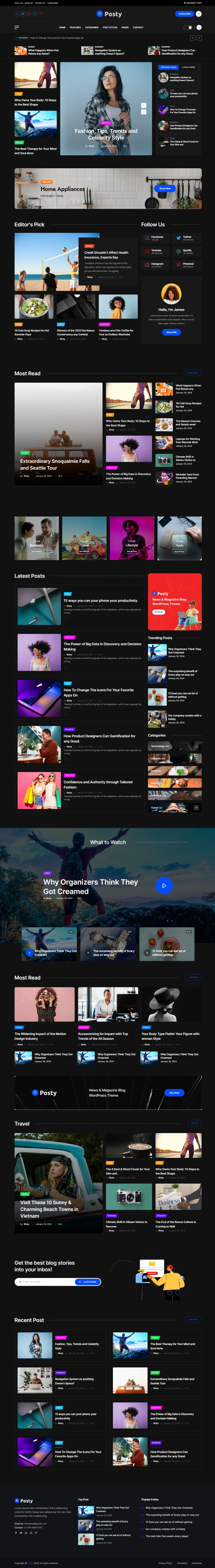 WordPress template ThemeForest Posty