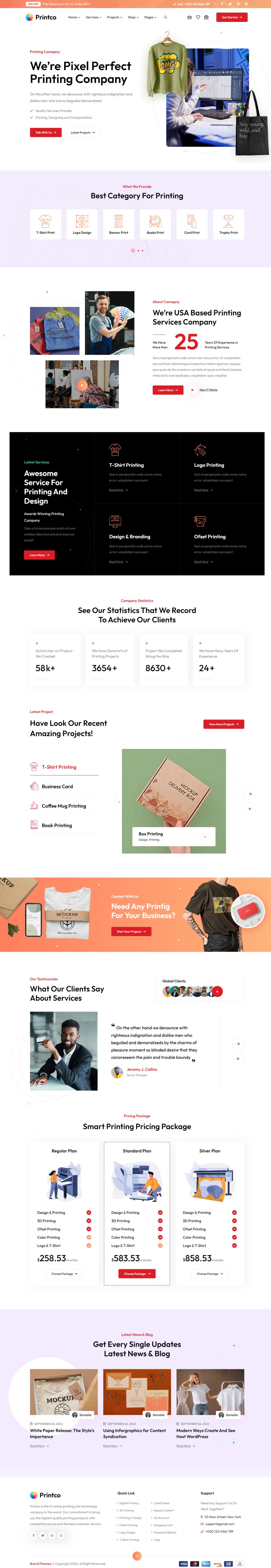 WordPress template ThemeForest Printco