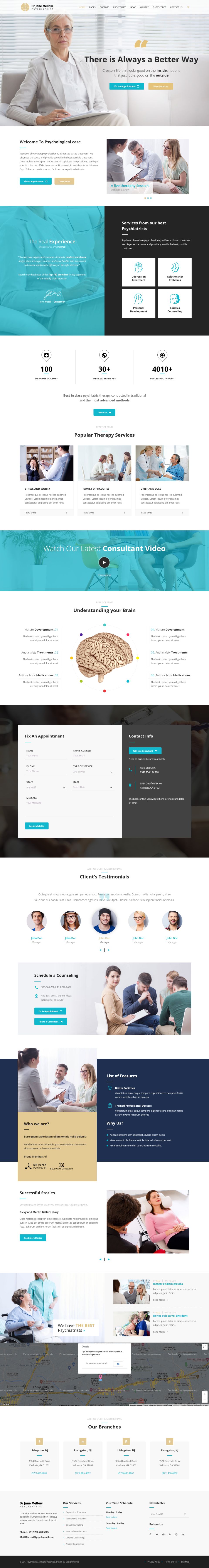 WordPress template ThemeForest Psychology