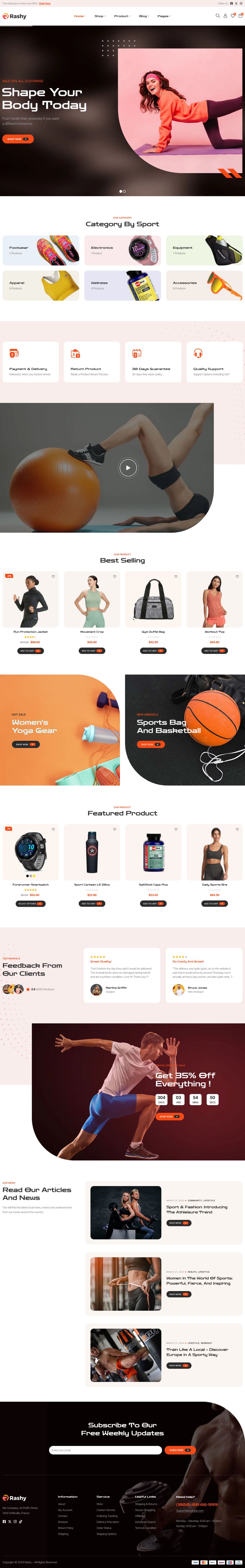 WordPress template ThemeForest Rashy