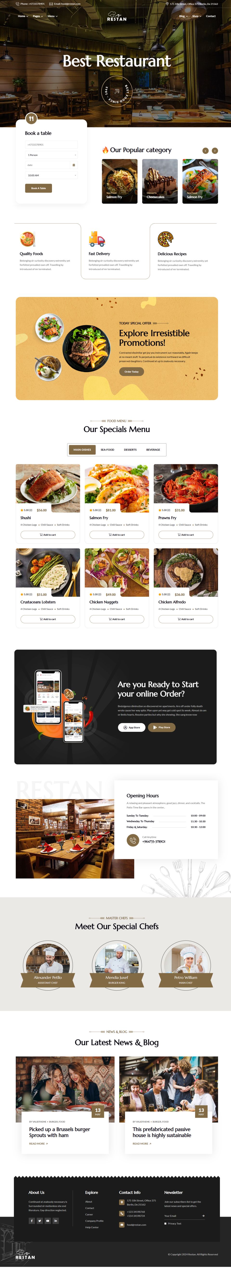 WordPress template ThemeForest Restan