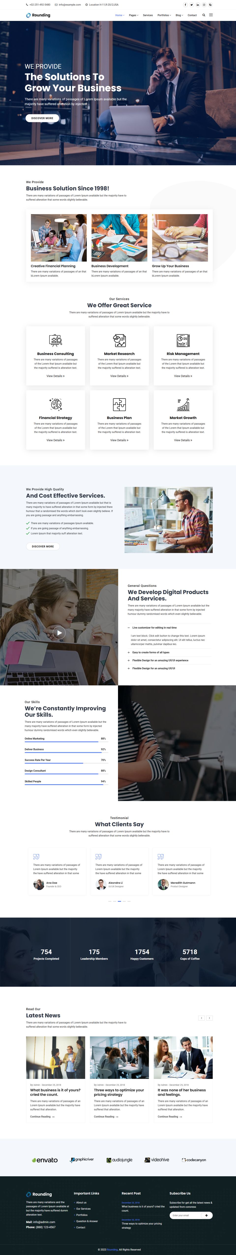 WordPress template ThemeForest Rounding