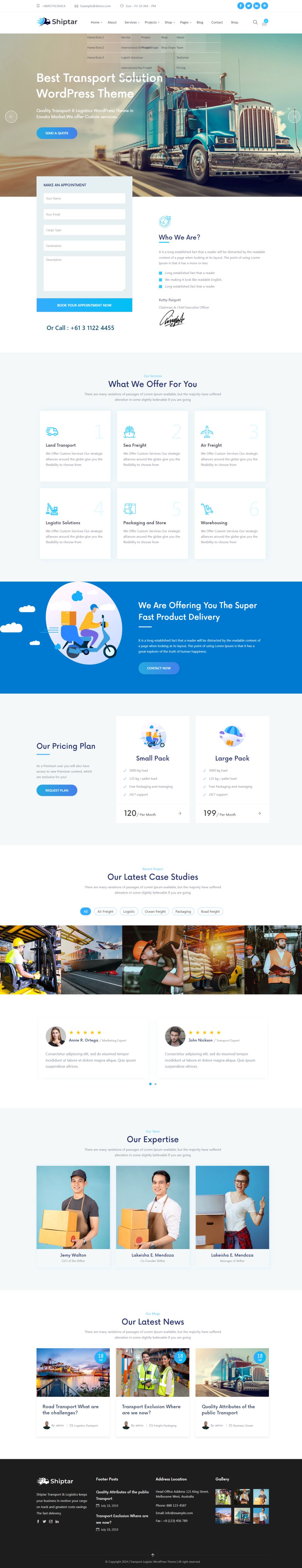 WordPress template ThemeForest Shiptar