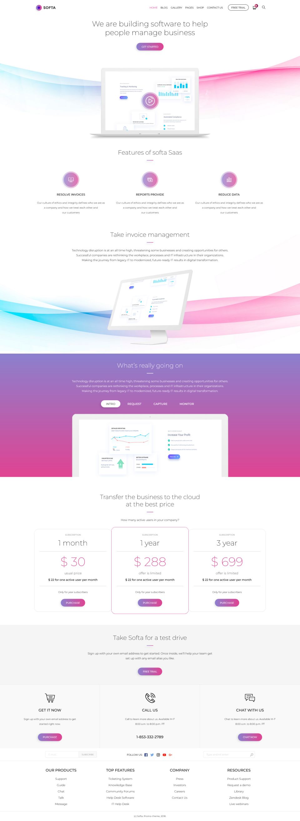 WordPress template ThemeForest Softa