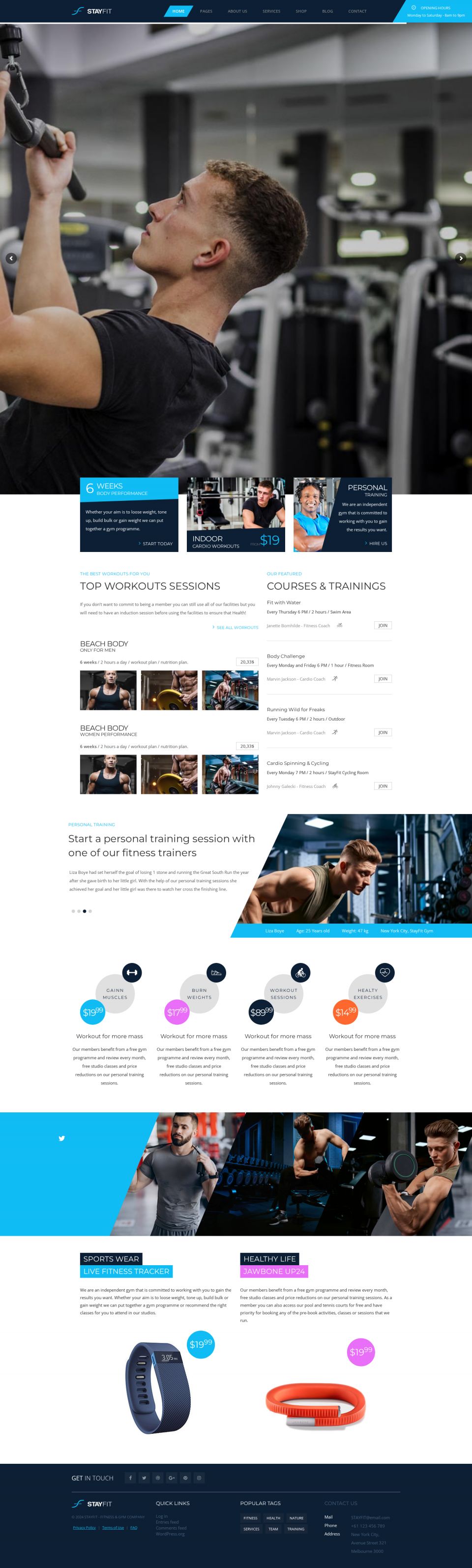 WordPress template ThemeForest Stayfit