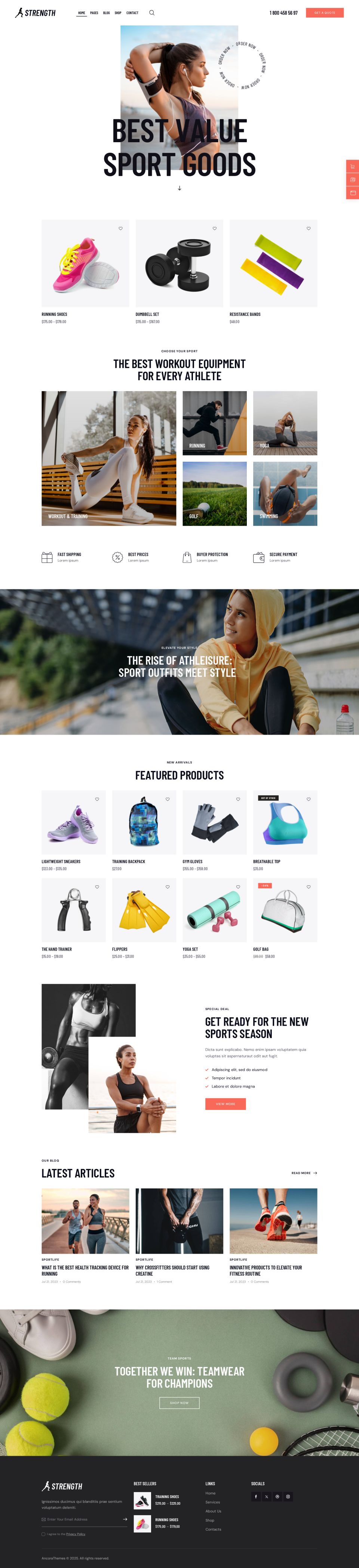 WordPress template ThemeForest Strength