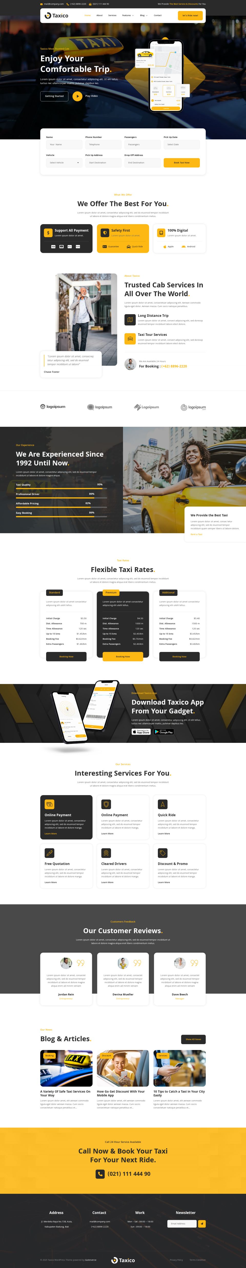 WordPress template ThemeForest Taxico