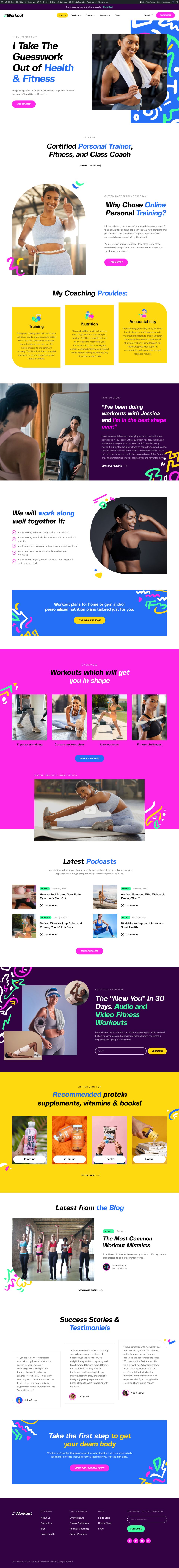 WordPress template ThemeForest The Workout