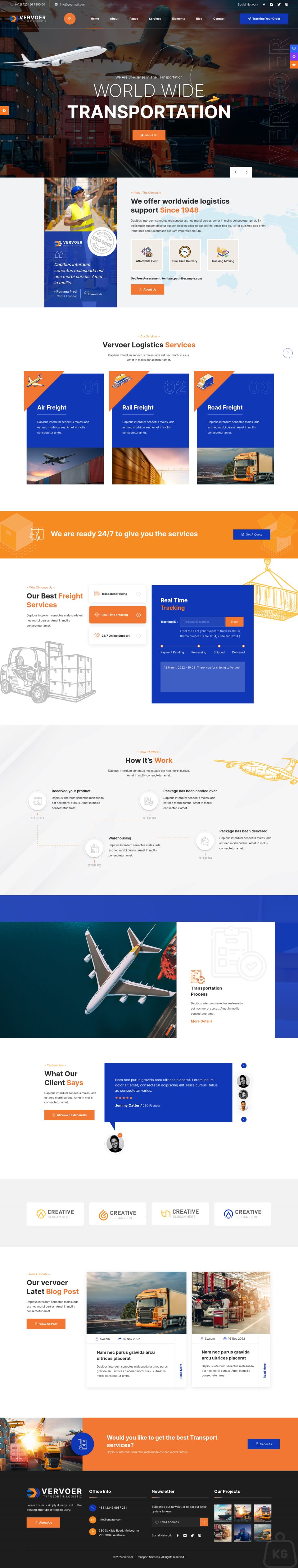 WordPress template ThemeForest Vervoer