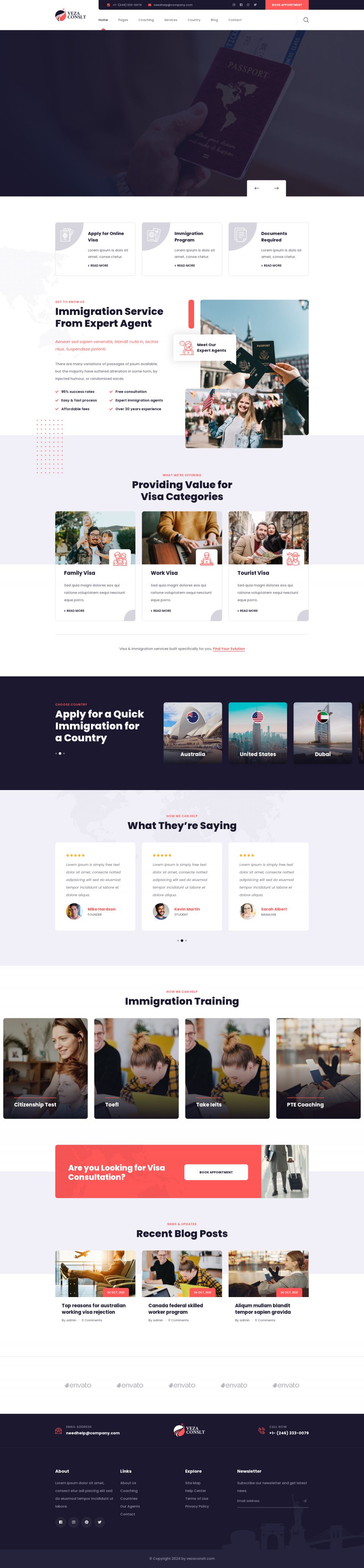 WordPress template ThemeForest Vezaconslt