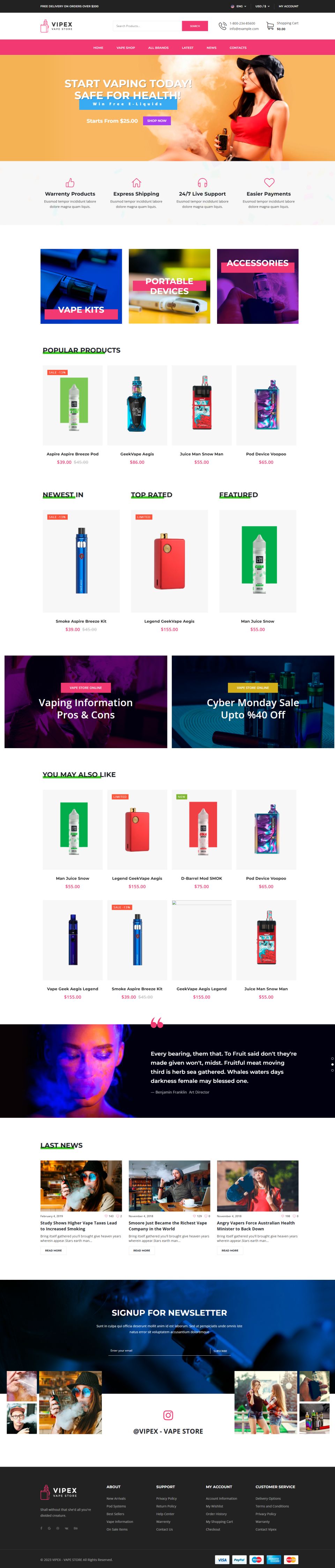 WordPress template ThemeForest Vipex