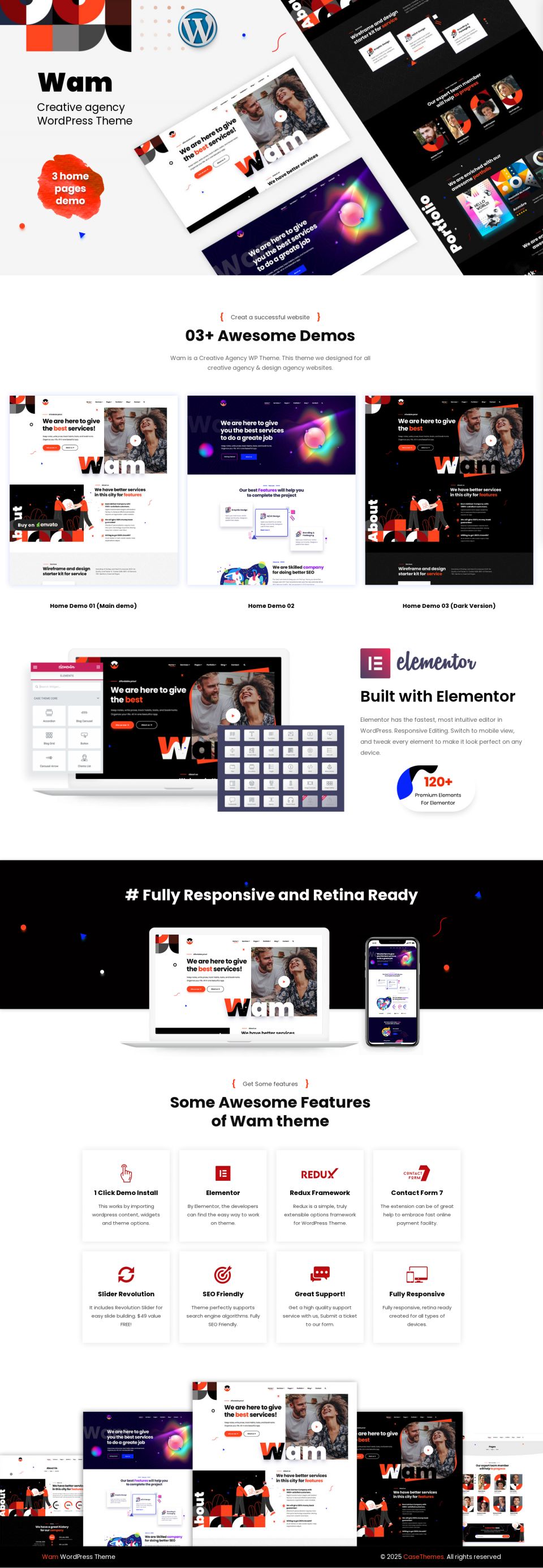 WordPress template ThemeForest Wam