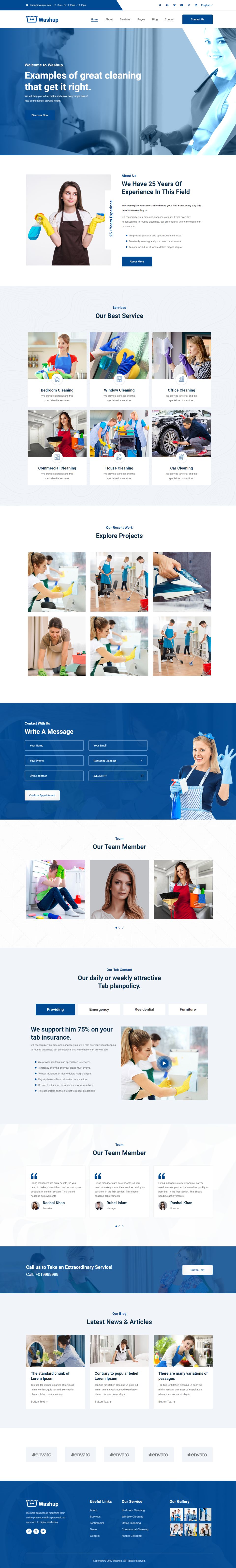 WordPress template ThemeForest Washup
