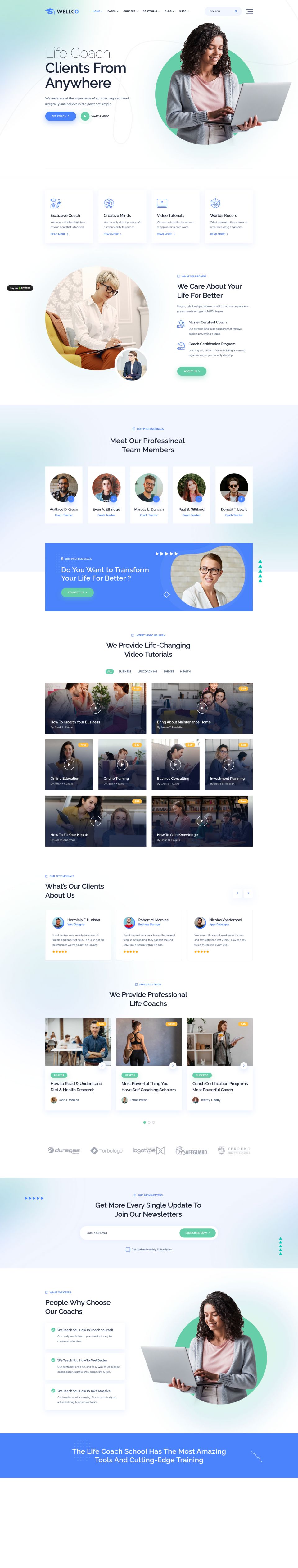 WordPress template ThemeForest Wellco