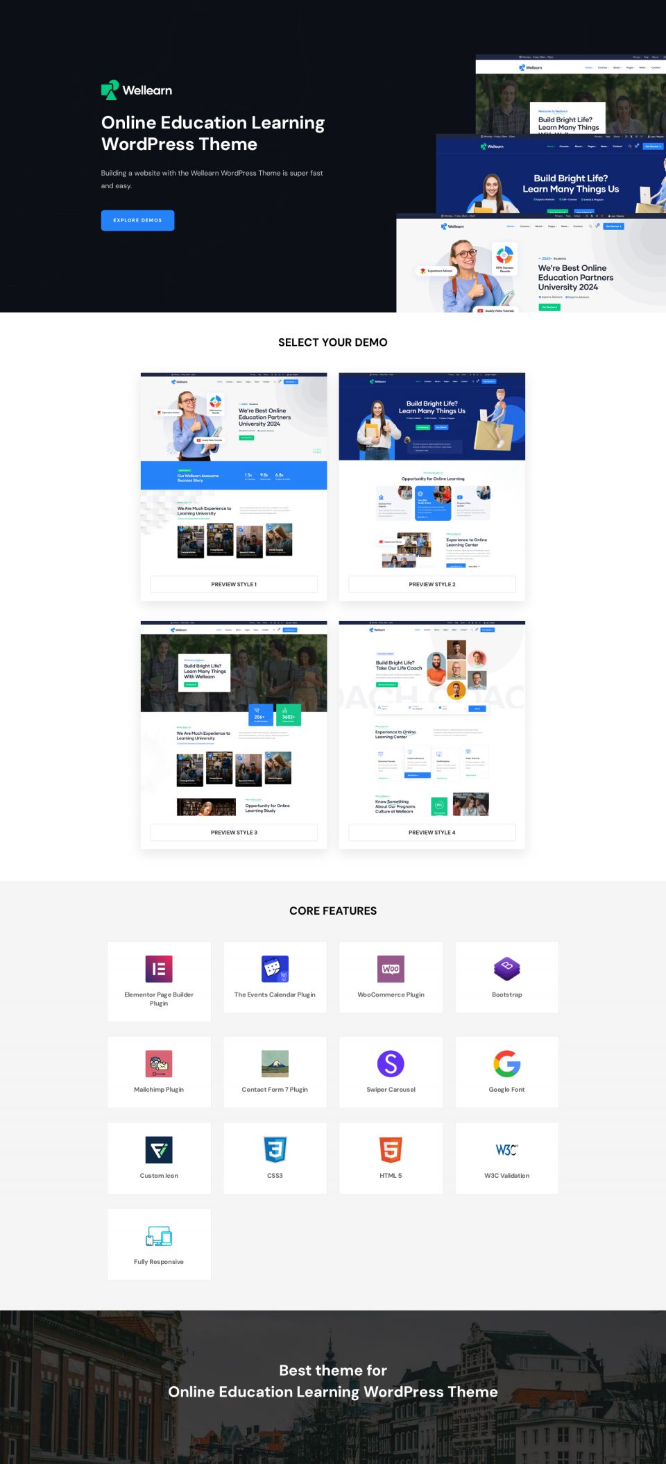 WordPress template ThemeForest Wellearn