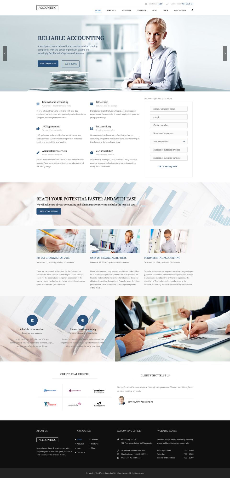 WordPress template ThemeForest Accounting