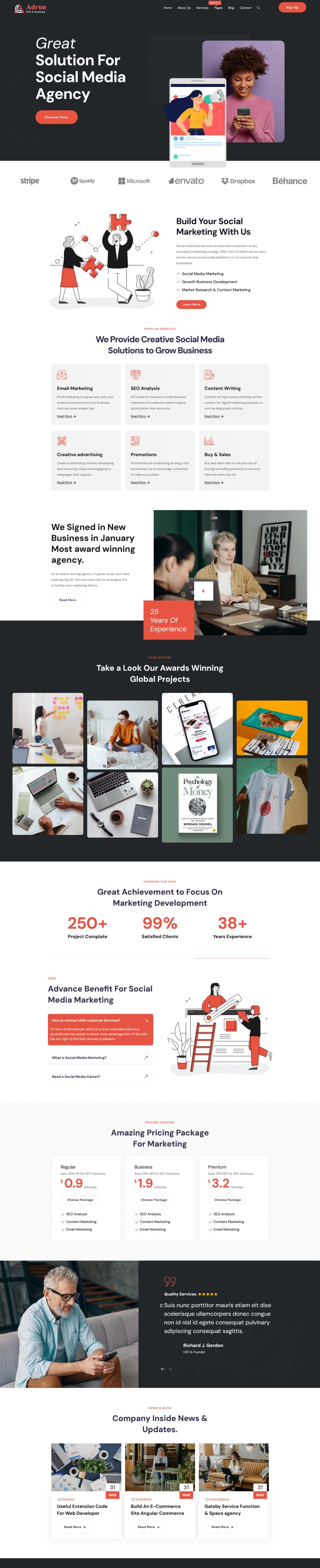 WordPress template ThemeForest Adrun