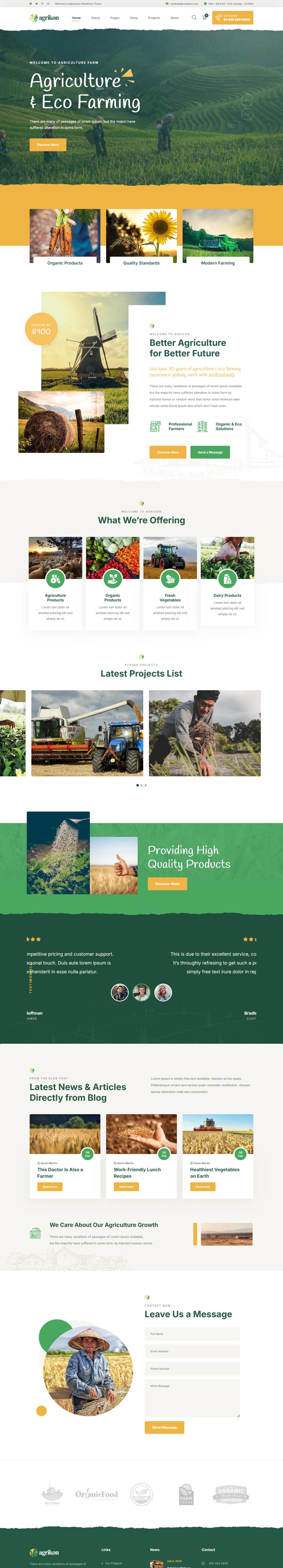 WordPress template ThemeForest Agrikon