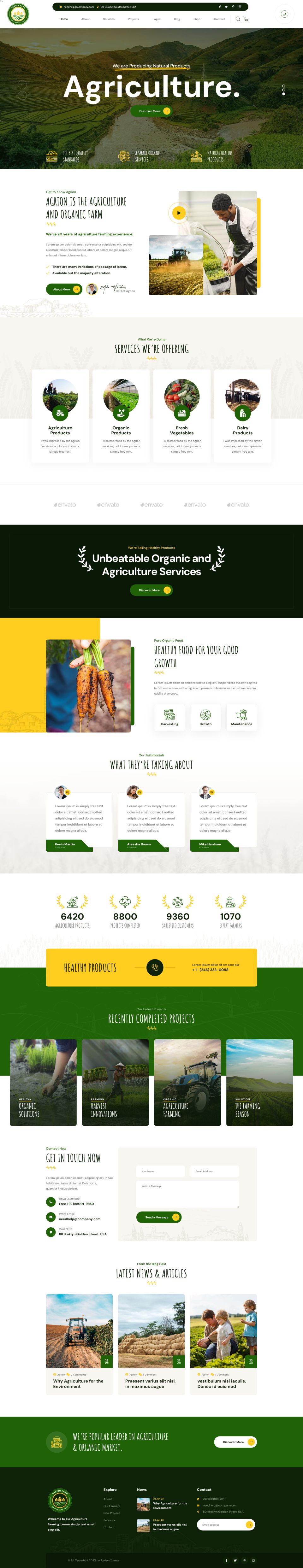 WordPress template ThemeForest Agrion